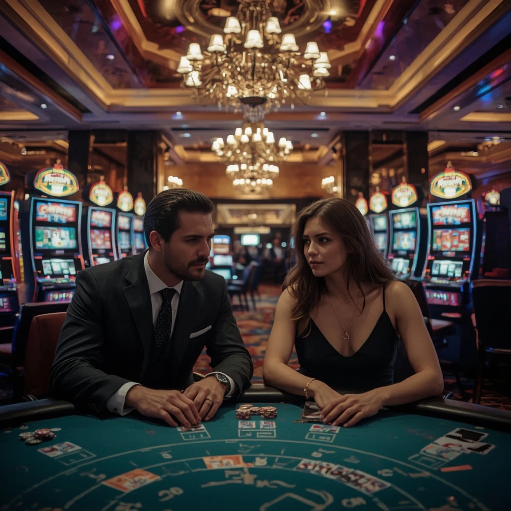 Two poker players at DRIFT CASINO in India